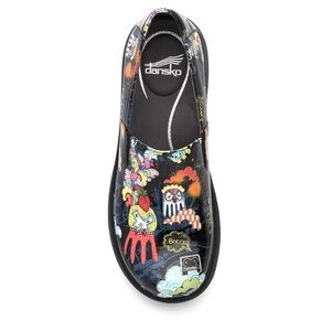 Dansko Winona Slip on Clogs Black Boo Orange Size 38 Size 7.5-8